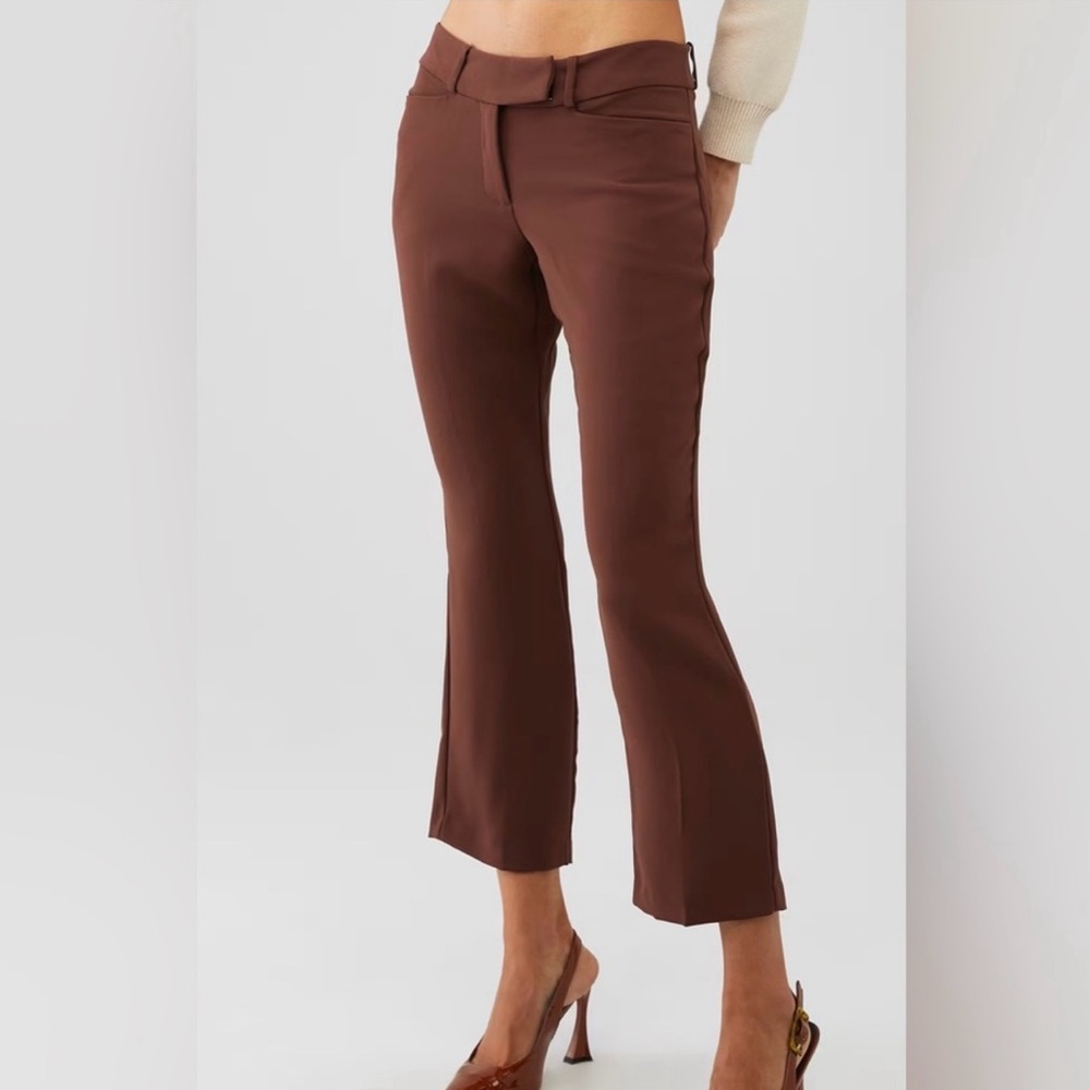 Amanda Uprichard Brown Cropped Pants